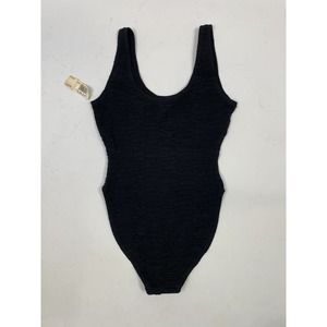 Vintage 80s 90s NWT‎ Bloomingdale’s Black One Piece Swimsuit